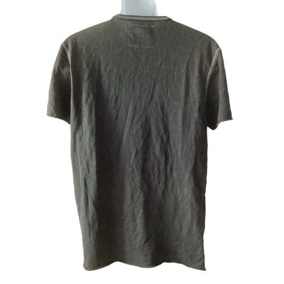 TRUE RELIGION Slub Knit Cotton T-Shirt M Crewneck Short Sleeve Tee Washed Black - Picture 2 of 5